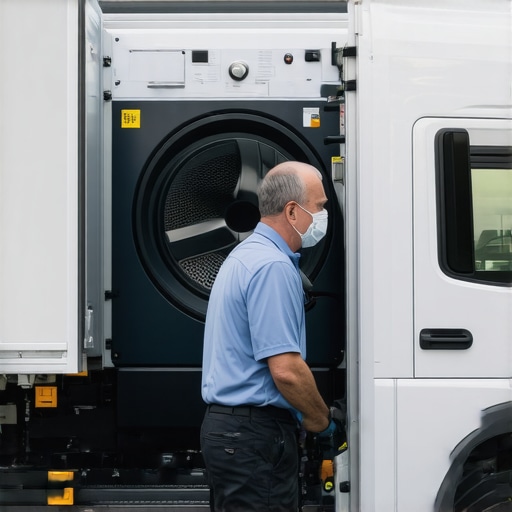 Contactless laundry pickup truck with hygiene and tracking technology