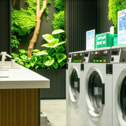 A state-of-the-art sustainable laundry facility with green technology and eco detergents.