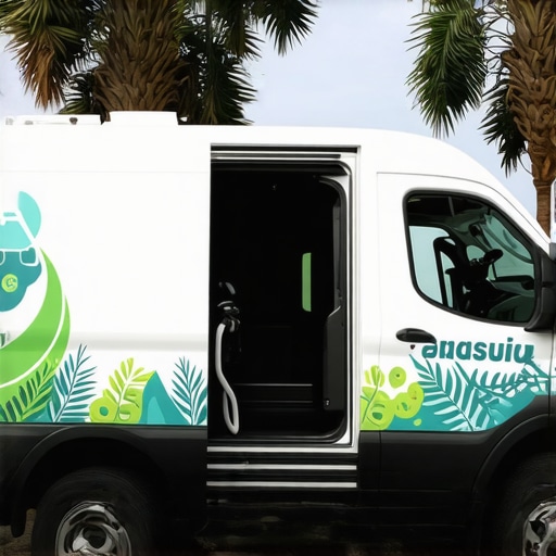 Modern Tampa Bay laundry van with eco-friendly branding and contactless tech