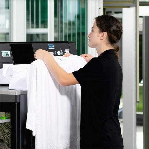 Laundry professional caring for sensitive textiles in a green facility