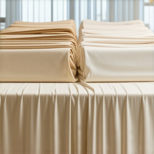 Wedding linens being professionally cleaned and folded by Tampa laundry service