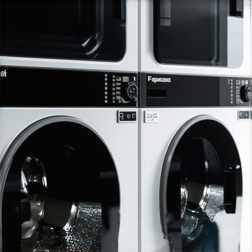 Futuristic laundry machines with IoT technology in a Tampa facility.