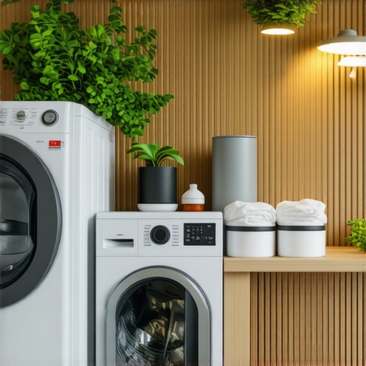 Advanced smart laundry appliances optimizing water and energy use in a modern laundry room