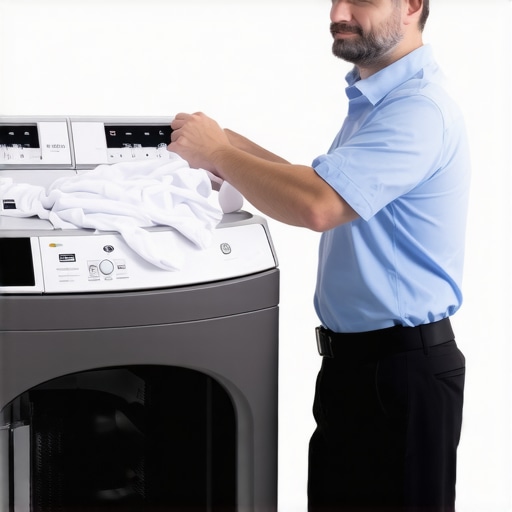 Laundry pickup staff wearing PPE handling clothes with eco-friendly packaging in Tampa.