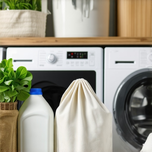 Eco-Friendly Laundry Supplies in Tampa Eco-conscious laundry detergents and reusable bags in a clean laundry setting