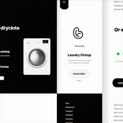 A smartphone displaying a laundry service app with customization and eco-friendly options.