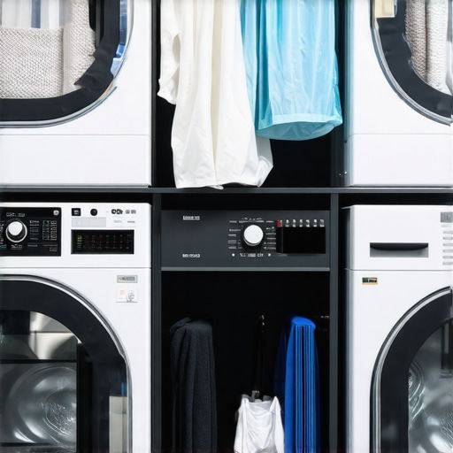 Proper laundry sorting and eco-friendly preparation Sorted laundry with eco-friendly bags and cleaning supplies in a bright modern laundry room